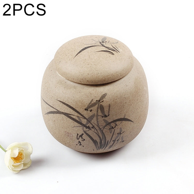 2 PCS Hand-painted Ceramics Kung Fu Teaset Tea Cans