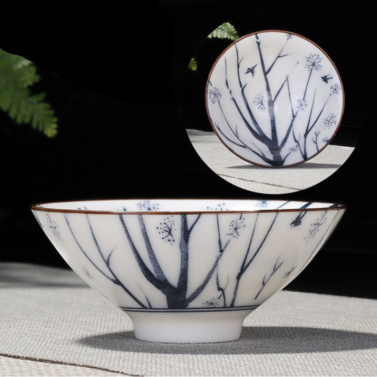 Household Hand-painted Ceramics Kung Fu Tea Set Teacup Tea Bowl, Size:Large