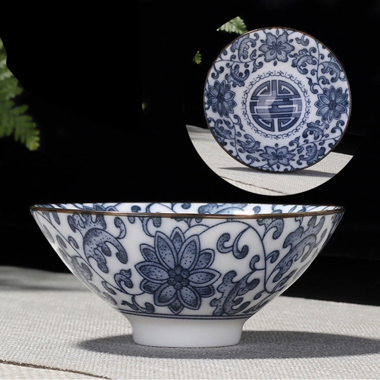 Household Hand-painted Ceramics Kung Fu Tea Set Teacup Tea Bowl, Size:Large