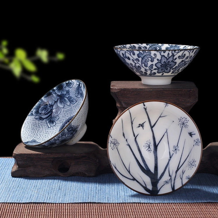 Household Hand-painted Ceramics Kung Fu Tea Set Teacup Tea Bowl, Size:Large