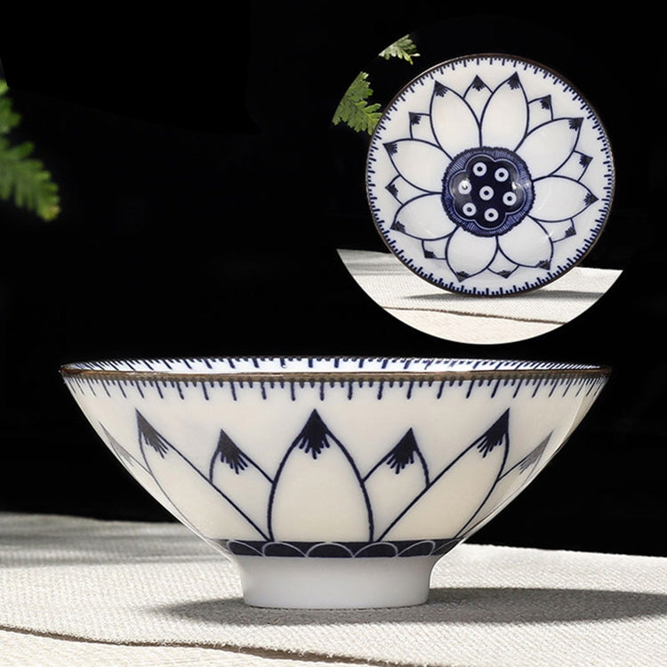 Household Hand-painted Ceramics Kung Fu Tea Set Teacup Tea Bowl, Size:Large