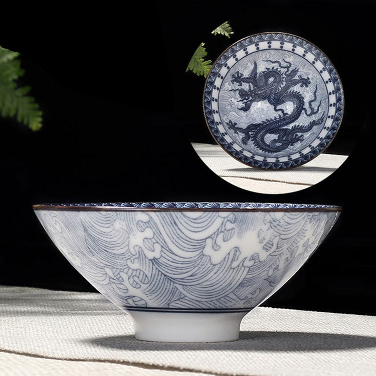 Household Hand-painted Ceramics Kung Fu Tea Set Teacup Tea Bowl, Size:Large