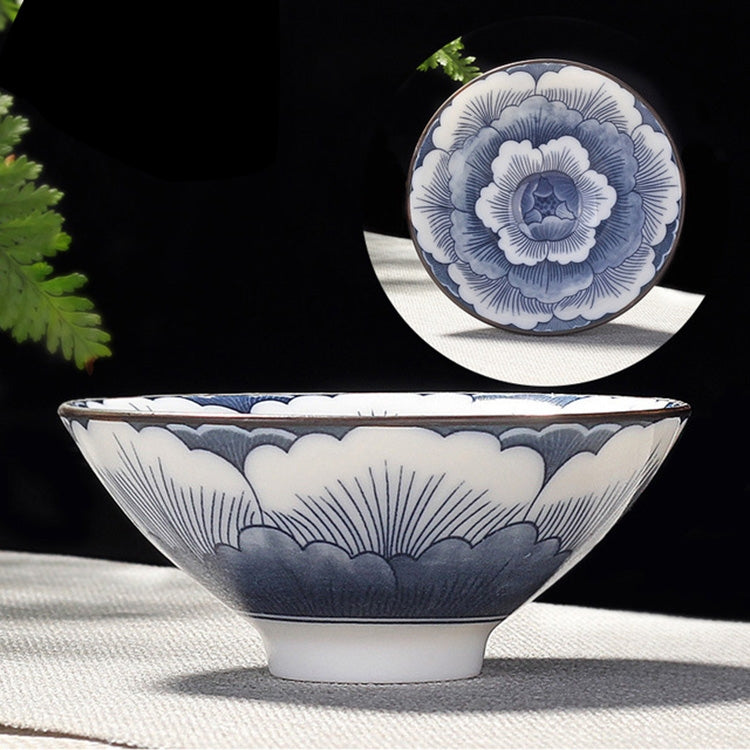 Household Hand-painted Ceramics Kung Fu Tea Set Teacup Tea Bowl, Size:Large