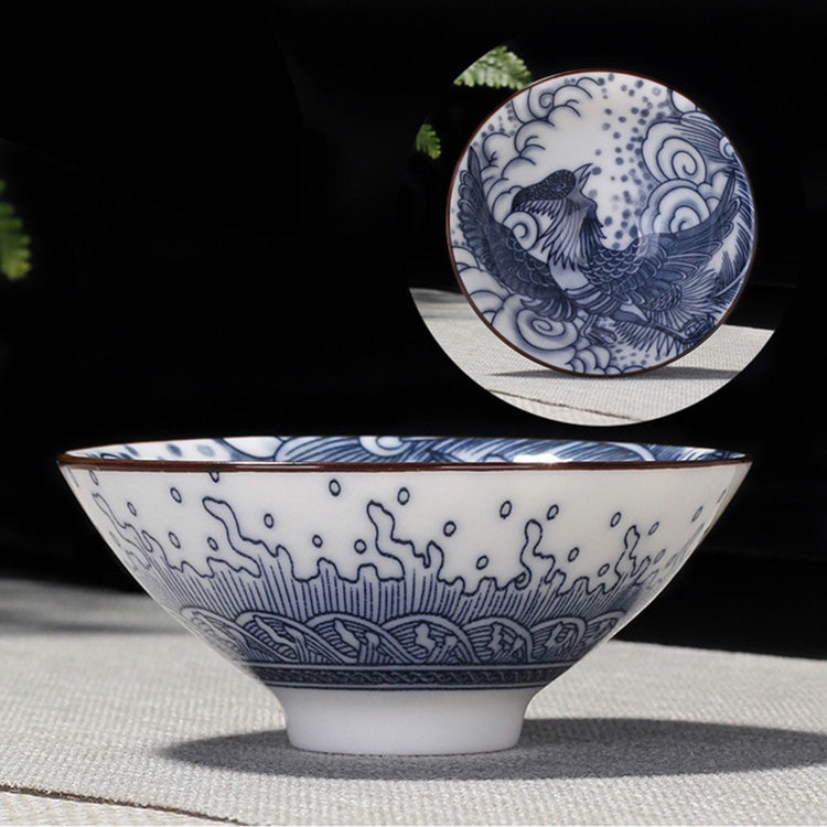 Household Hand-painted Ceramics Kung Fu Tea Set Teacup Tea Bowl, Size:Large