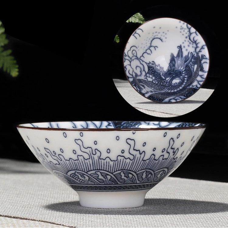 Household Hand-painted Ceramics Kung Fu Tea Set Teacup Tea Bowl, Size:Large