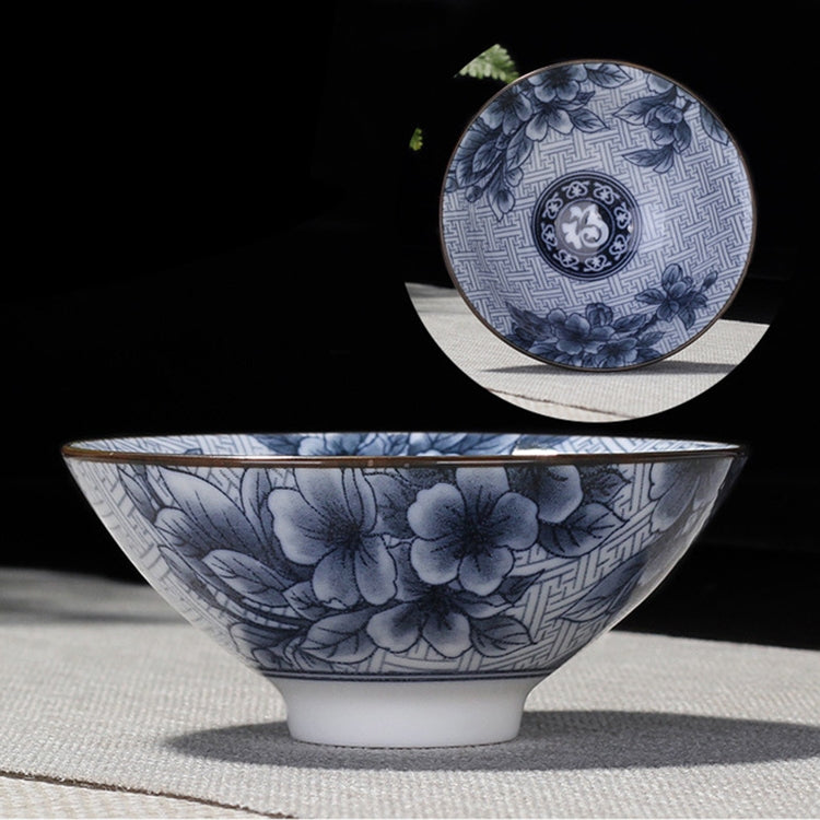 Household Hand-painted Ceramics Kung Fu Tea Set Teacup Tea Bowl, Size:Large