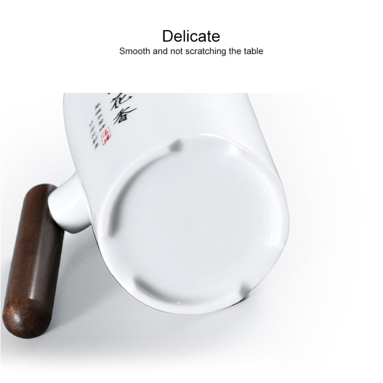Enamel Ceramic Tea Cup Set with Cup Cover & Filter Cup, Pattern: Good Luck and Long Life