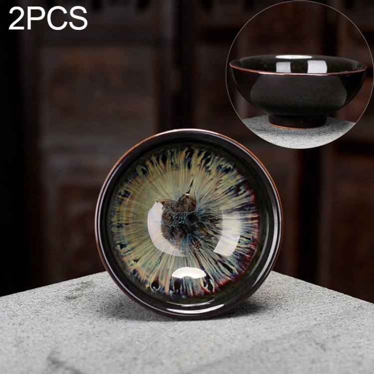 2 PCS Kiln Transmutation Kongfu Bowl Ceramic Tea Cup 2
