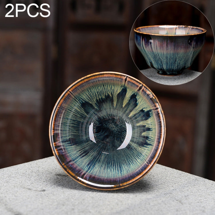2 PCS Kiln Transmutation Kongfu Bowl Ceramic Tea Cup 5