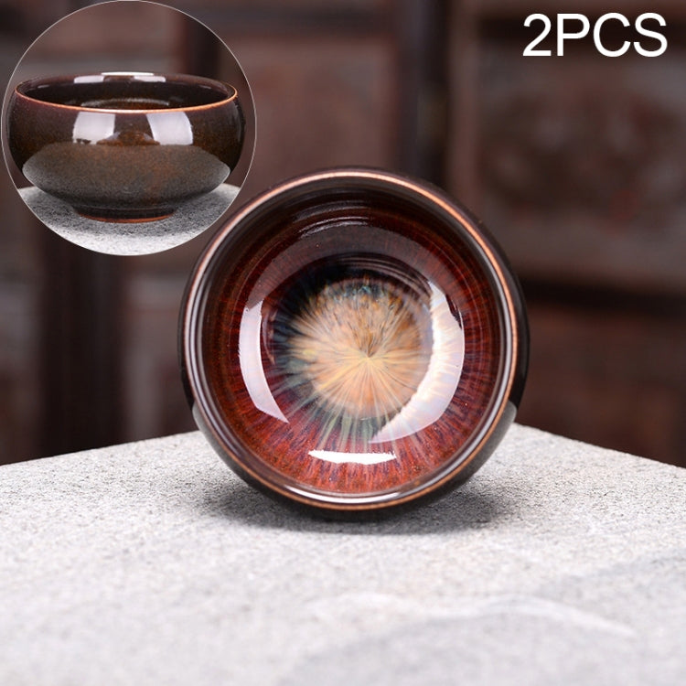 2 PCS Kiln Transmutation Kongfu Bowl Ceramic Tea Cup 9