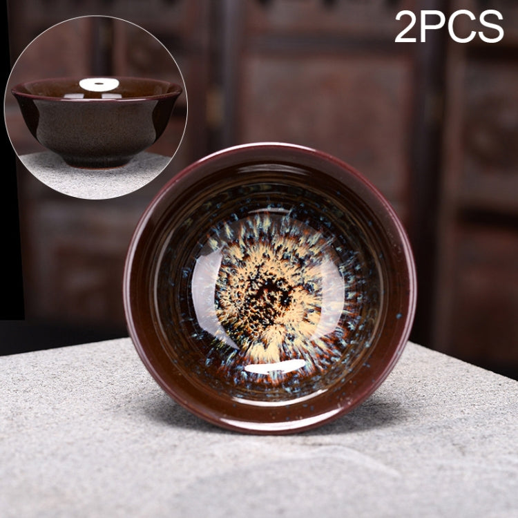 2 PCS Kiln Transmutation Kongfu Bowl Ceramic Tea Cup 10-2