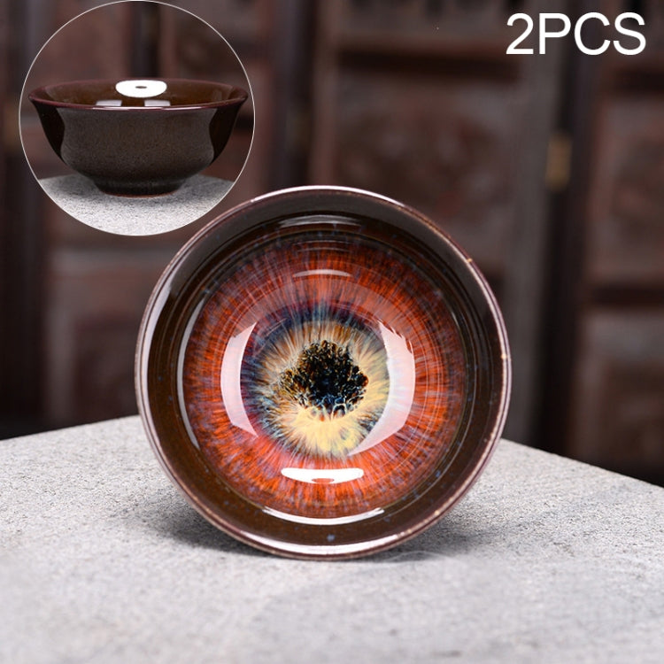 2 PCS Kiln Transmutation Kongfu Bowl Ceramic Tea Cup 10-3