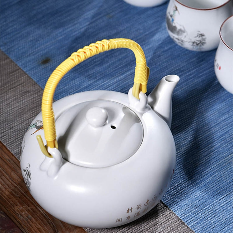 7 PCS Ceramic Kungfu Teaware Beam-lifting Teapot Teacup Set, Pattern:Shepherd Boy