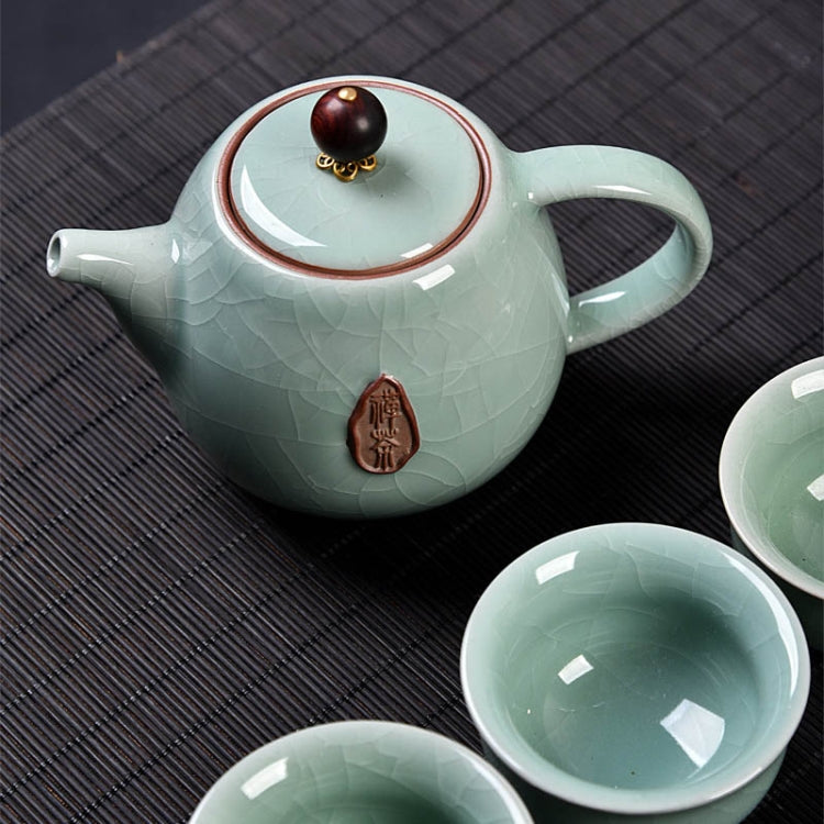 Ge Kiln Ceramic Kungfu Teaware Teacup Teapot Set, Color:Blue