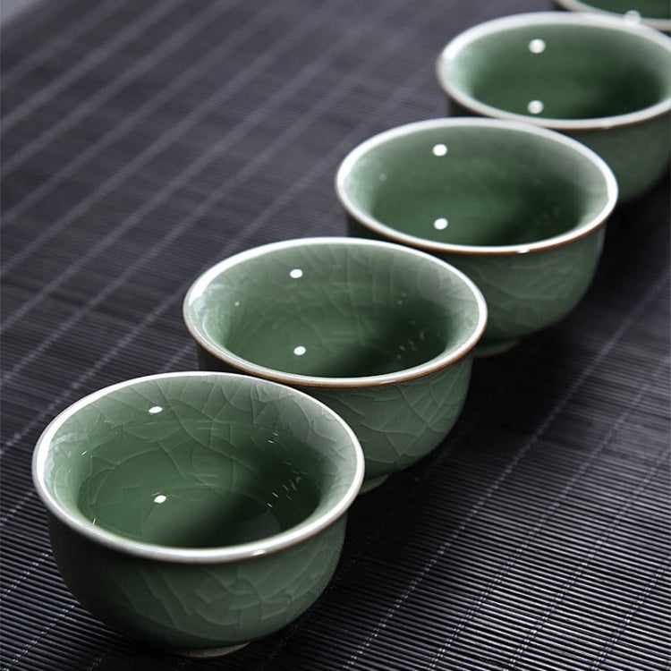 Ge Kiln Ceramic Kungfu Teaware Teacup Cover Bowl Set, Color:Blue