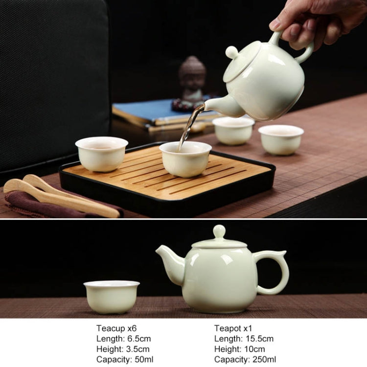 Outdoor Travel Mini Portable Ceramics Teaware Set Without Travel Box, Pattern:Wishful