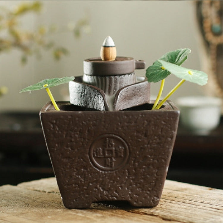 Reverse Flow Incense Stove Creative Ceramic Lotus Monk Tower Vase Sandalwood Stove Decoration