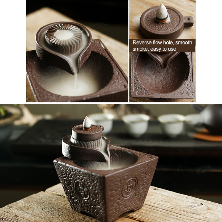 Reverse Flow Incense Stove Creative Ceramic Lotus Monk Tower Vase Sandalwood Stove Decoration