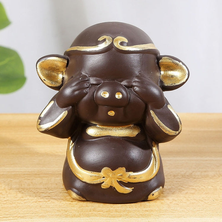 Creative Redware Tea Favors Tea Play Kungfu Teaware Decoration, Pig Zhu Bajie Series