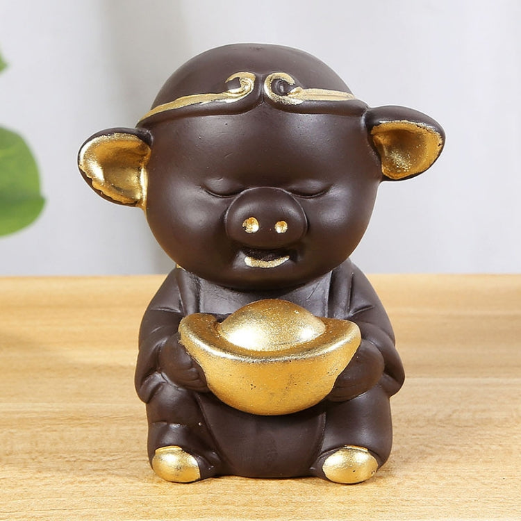 Creative Redware Tea Favors Tea Play Kungfu Teaware Decoration, Pig Zhu Bajie Series