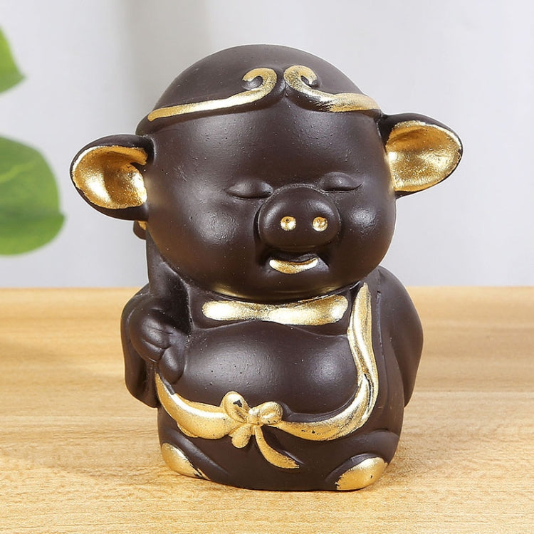 Creative Redware Tea Favors Tea Play Kungfu Teaware Decoration, Pig Zhu Bajie Series