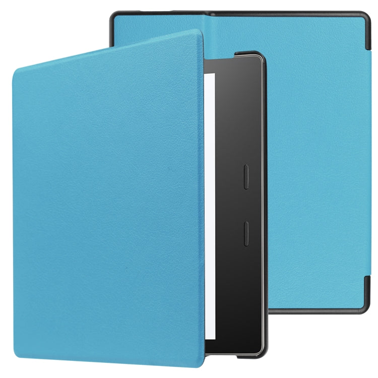 Tri-fold Cowhide Texture Horizontal Flip Leather Case for Amazon Kindle oasis (2019), with Holder & Sleep / Wake-up Function
