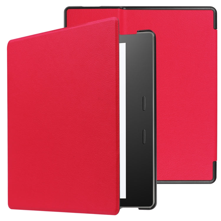 Tri-fold Cowhide Texture Horizontal Flip Leather Case for Amazon Kindle oasis (2019), with Holder & Sleep / Wake-up Function