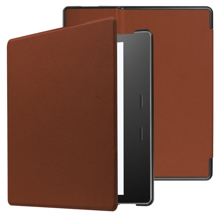 Tri-fold Cowhide Texture Horizontal Flip Leather Case for Amazon Kindle oasis (2019), with Holder & Sleep / Wake-up Function