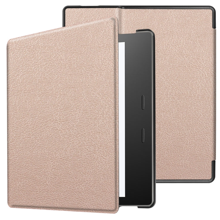 Tri-fold Cowhide Texture Horizontal Flip Leather Case for Amazon Kindle oasis (2019), with Holder & Sleep / Wake-up Function