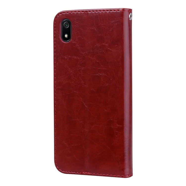 Business Style Oil Wax Texture Horizontal Flip Leather Case for Xiaomi Redmi 7A, with Holder & Card Slots & Wallet