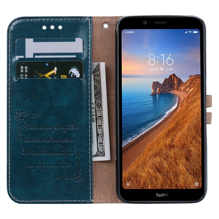Business Style Oil Wax Texture Horizontal Flip Leather Case for Xiaomi Redmi 7A, with Holder & Card Slots & Wallet