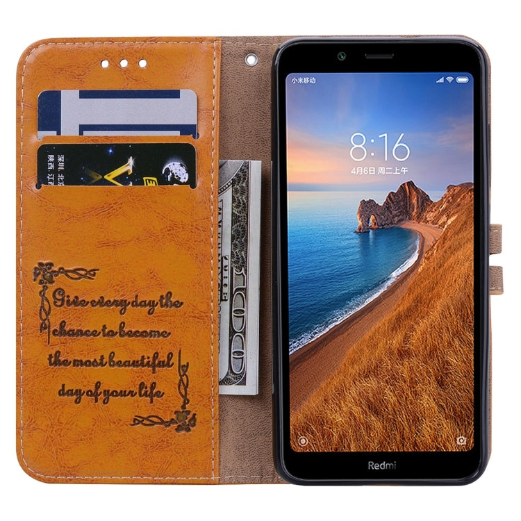 Business Style Oil Wax Texture Horizontal Flip Leather Case for Xiaomi Redmi 7A, with Holder & Card Slots & Wallet