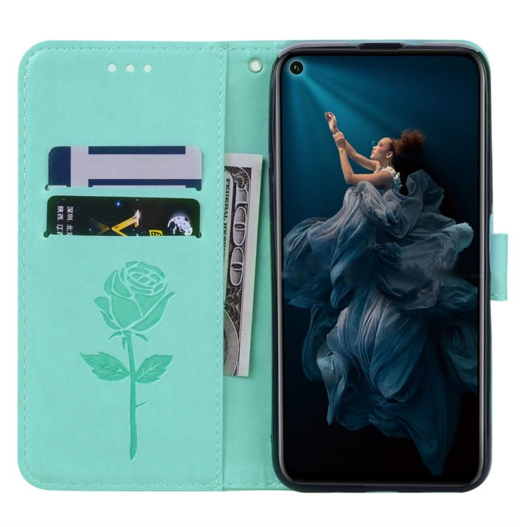 Rose Embossed Horizontal Flip PU Leather Case with Holder & Card Slots & Wallet for Huawei Honor 20 Pro