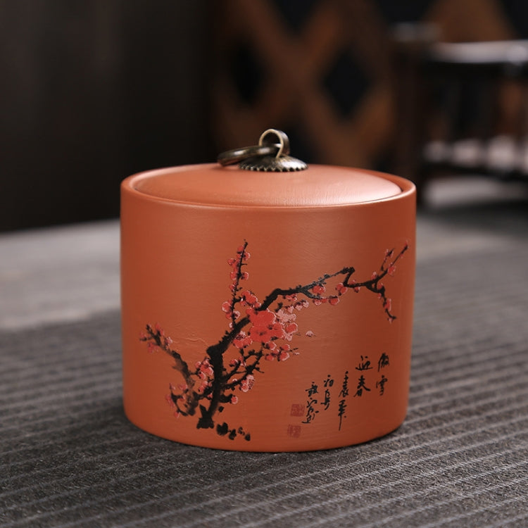 Ceramic Redware Tea Pot Storage Sealed Tea Tank