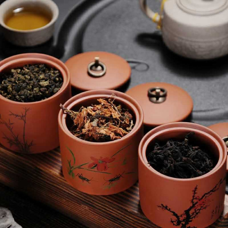 Ceramic Redware Tea Pot Storage Sealed Tea Tank