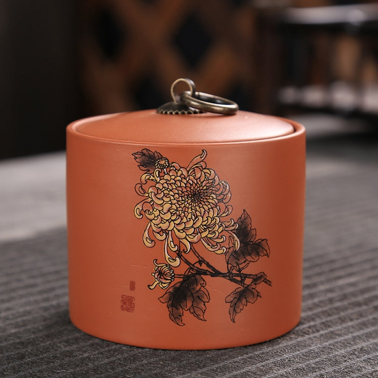 Ceramic Redware Tea Pot Storage Sealed Tea Tank