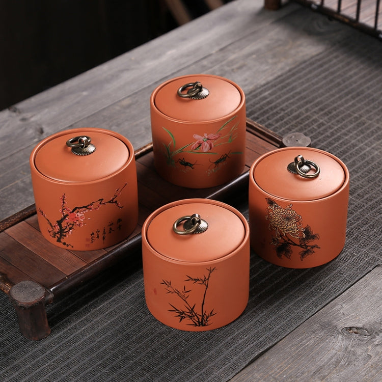 Ceramic Redware Tea Pot Storage Sealed Tea Tank