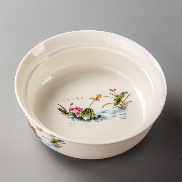Blue White Ceramic Tea Wash Tea Ceremony Tea Set Pen Wash Accessories Large Tea Bowl
