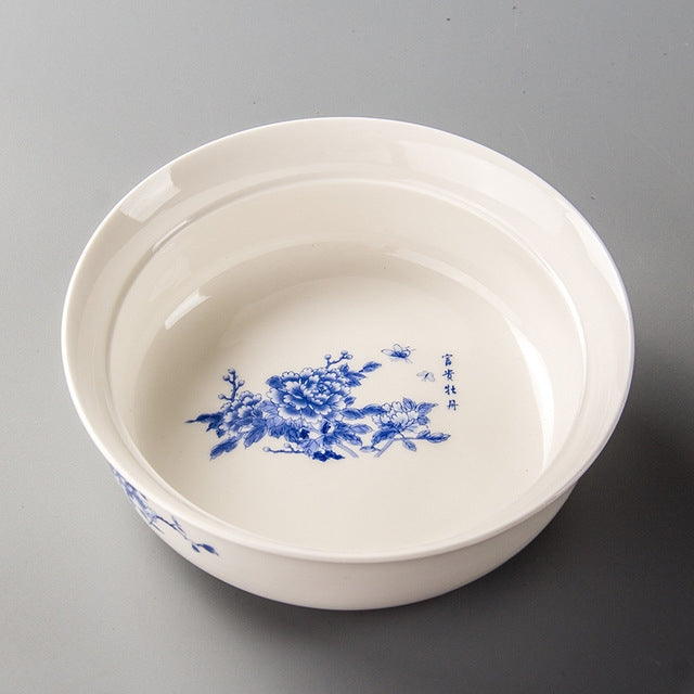 Blue White Ceramic Tea Wash Tea Ceremony Tea Set Pen Wash Accessories Large Tea Bowl