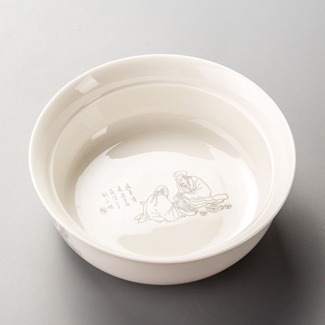Blue White Ceramic Tea Wash Tea Ceremony Tea Set Pen Wash Accessories Large Tea Bowl