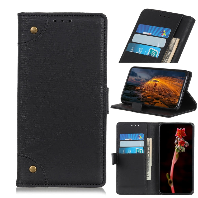 Copper Buckle Retro Texture Horizontal Flip Leather Case with Holder & Card Slots & Wallet for HTC D19+