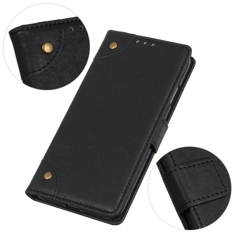 Copper Buckle Retro Texture Horizontal Flip Leather Case with Holder & Card Slots & Wallet for HTC D19+