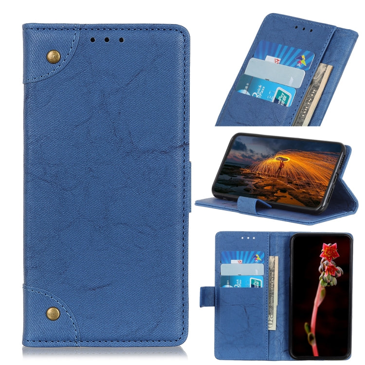 Copper Buckle Retro Texture Horizontal Flip Leather Case with Holder & Card Slots & Wallet for HTC D19+