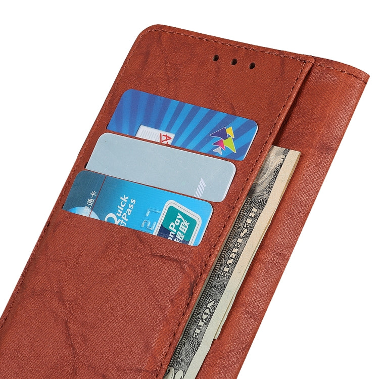 Copper Buckle Retro Texture Horizontal Flip Leather Case with Holder & Card Slots & Wallet for HTC D19+