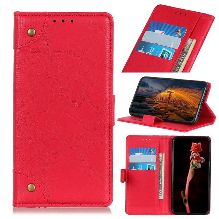 Copper Buckle Retro Texture Horizontal Flip Leather Case with Holder & Card Slots & Wallet for HTC D19+