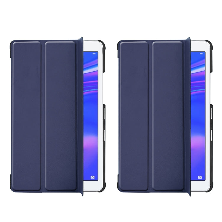 Custer Texture Colored Drawing Horizontal Flip PU Leather Case for Huawei MediaPad M5 Lite 8.0, with Three-folding Holder