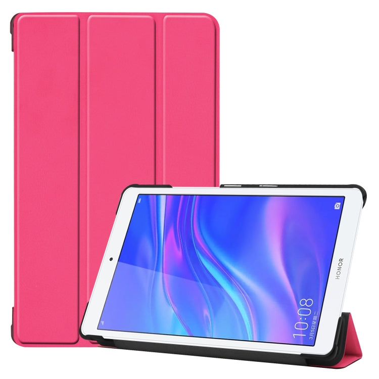 Custer Texture Colored Drawing Horizontal Flip PU Leather Case for Huawei MediaPad M5 Lite 8.0, with Three-folding Holder