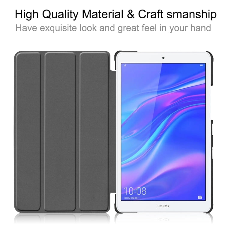 Custer Texture Colored Drawing Horizontal Flip PU Leather Case for Huawei MediaPad M5 Lite 8.0, with Three-folding Holder