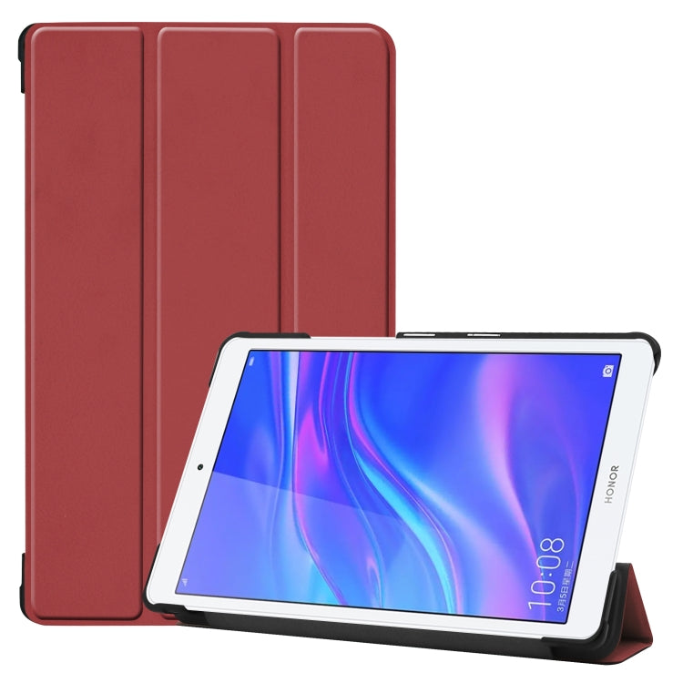 Custer Texture Colored Drawing Horizontal Flip PU Leather Case for Huawei MediaPad M5 Lite 8.0, with Three-folding Holder