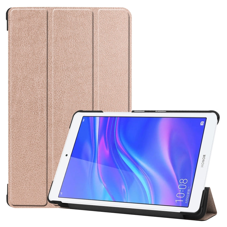 Custer Texture Colored Drawing Horizontal Flip PU Leather Case for Huawei MediaPad M5 Lite 8.0, with Three-folding Holder